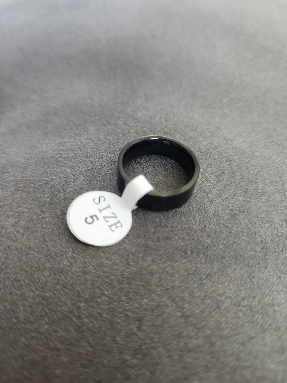 Black Minimalist Tungsten Style Band Ring Size 5 Unisex